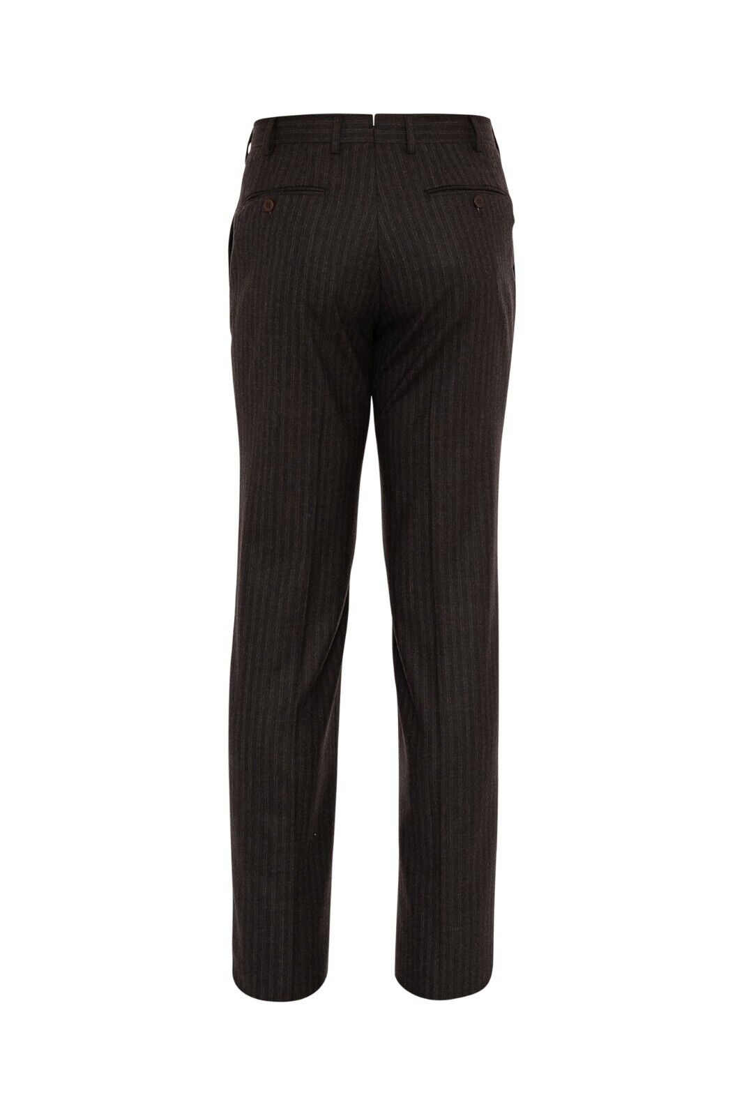 1250$ ISAIA NAPOLI Striped Brown Hand-Sewn Dress Pant Wool 130's 30 US / 46 EU