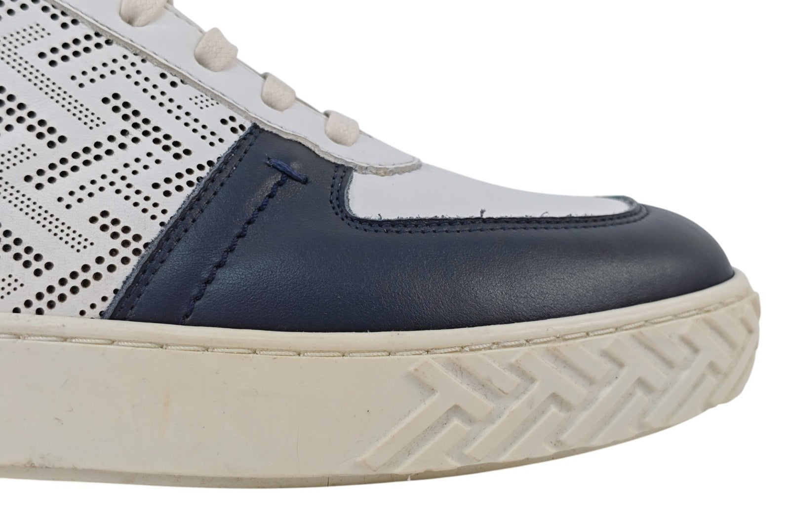 1100$ TESTONI Ravenna High Top Sneaker Perforated Interlock 8 UK / 9 US / 42 IT