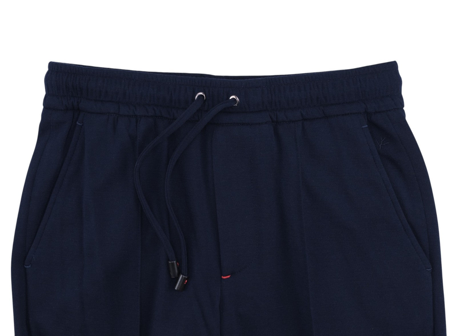$7250 ISAIA NAPOLI "Domenico" Blue Navy Drawstring Suit Jersey Wool Super 200'