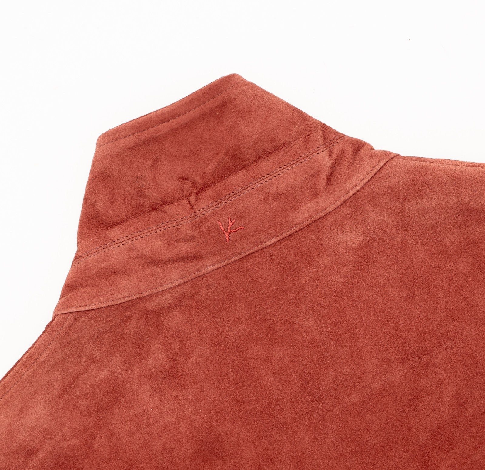 $4450 ISAIA Rust Jacket Shirt Short Sleeve Suede Lambskin Leather 42 US / 52 EU
