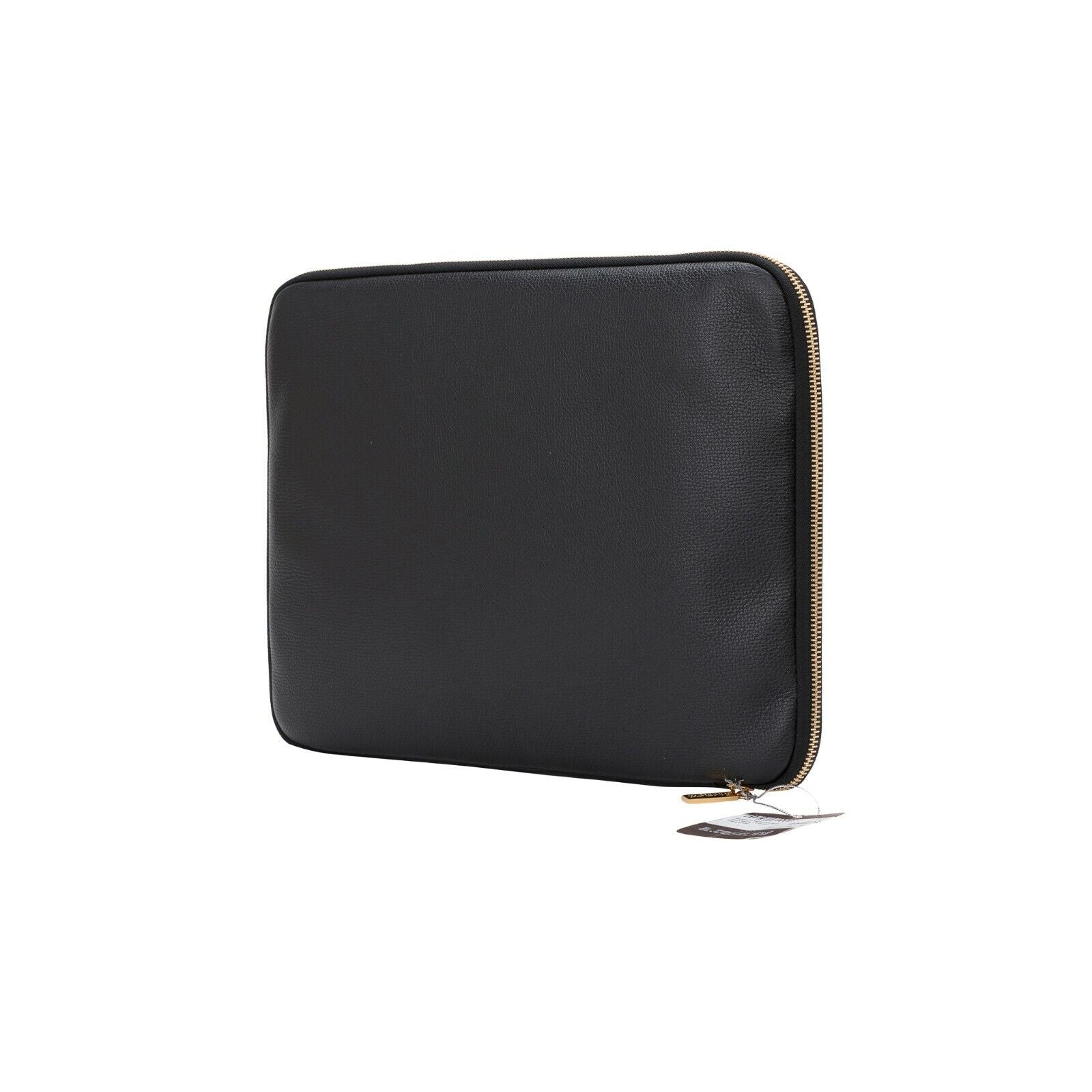$620 Testoni Bologna Black Karibu Calf Clutch Bag / Document Holder + PC case