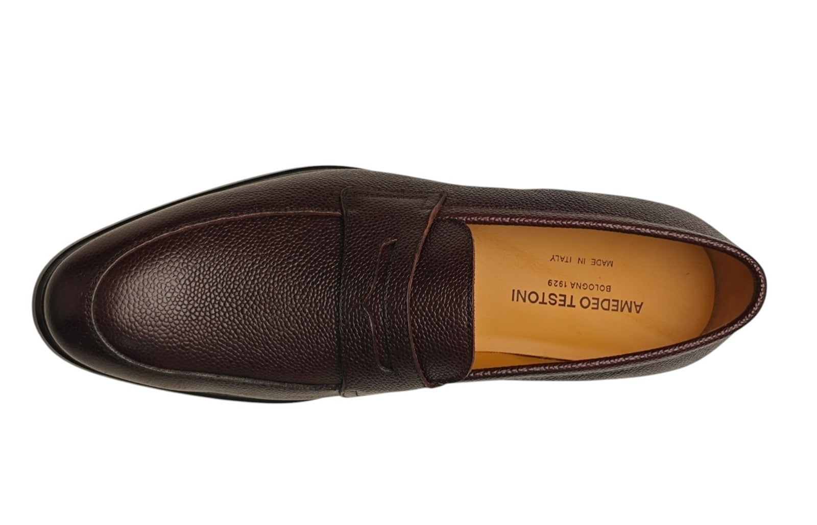 1250$ TESTONI Loafer Shoes Micro Grain Calf Cigar Brown 8 UK / 9 US / 42 IT
