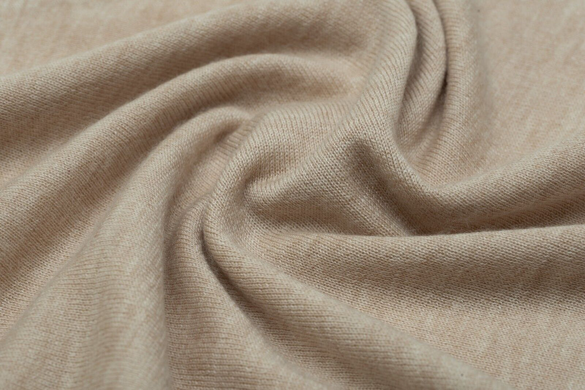 $2000 FEDELI CASHMERE Beige Polo Sweater 90% CASHMERE 10% VICUNA 38 US / 48 EU
