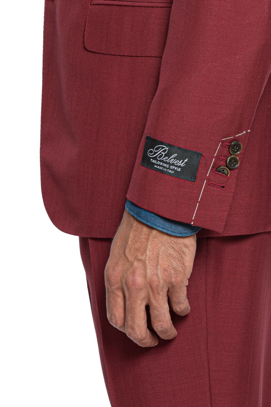 $3250 Belvest Red Pompeian Suit Mohair & Wool 40 US / 50 EU 7R JACKETINTHEBOX