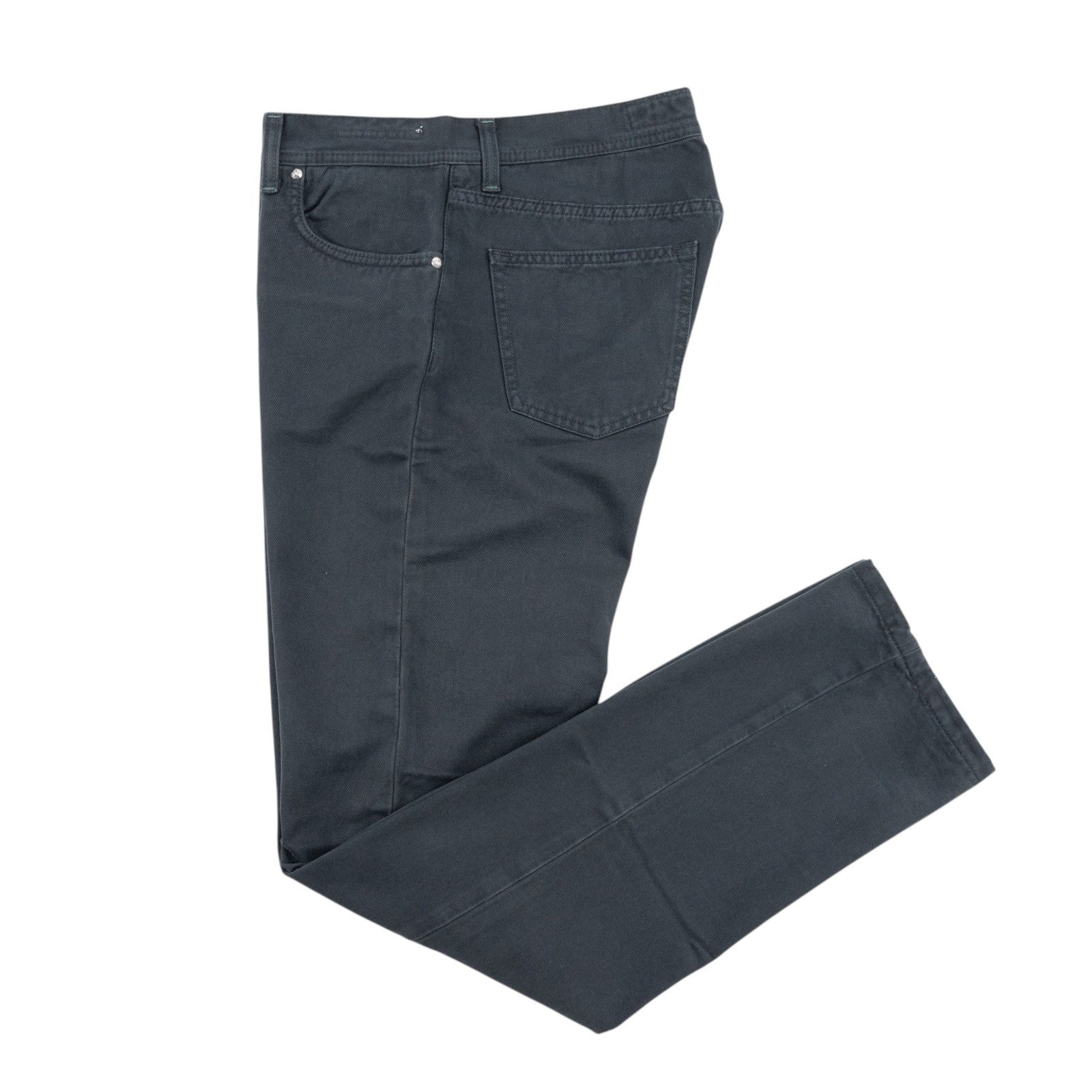 415$ LUIGI BORRELLI NAPOLI Dark Blue Denim Jeans Pant Twill Cotton 34 US / 50 EU