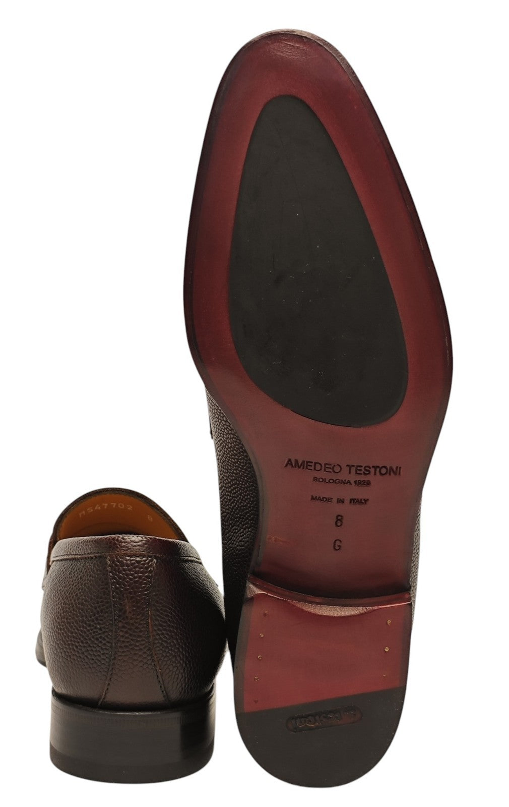 1250$ TESTONI Loafer Shoes Micro Grain Calf Cigar Brown 8 UK / 9 US / 42 IT