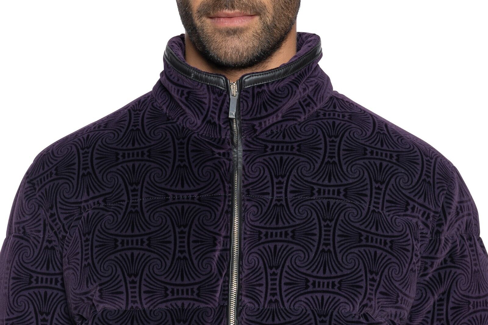 2500$ ITALO FERRETTI Puffer Jacket Velvet + Leather "OTTOMAN" 40 US 50 EU BIJAN