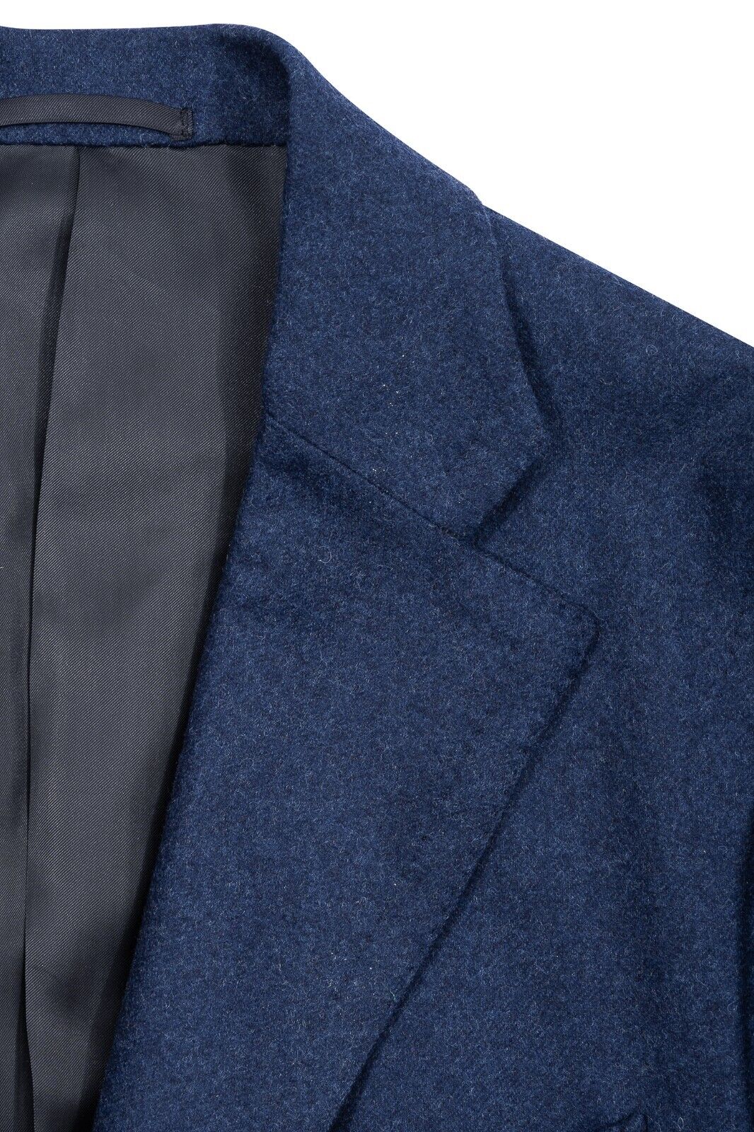 $1900 EIDOS by ISAIA NAPOLI Blue Overcoat Double Stitched Wool 38 US / 48 EU
