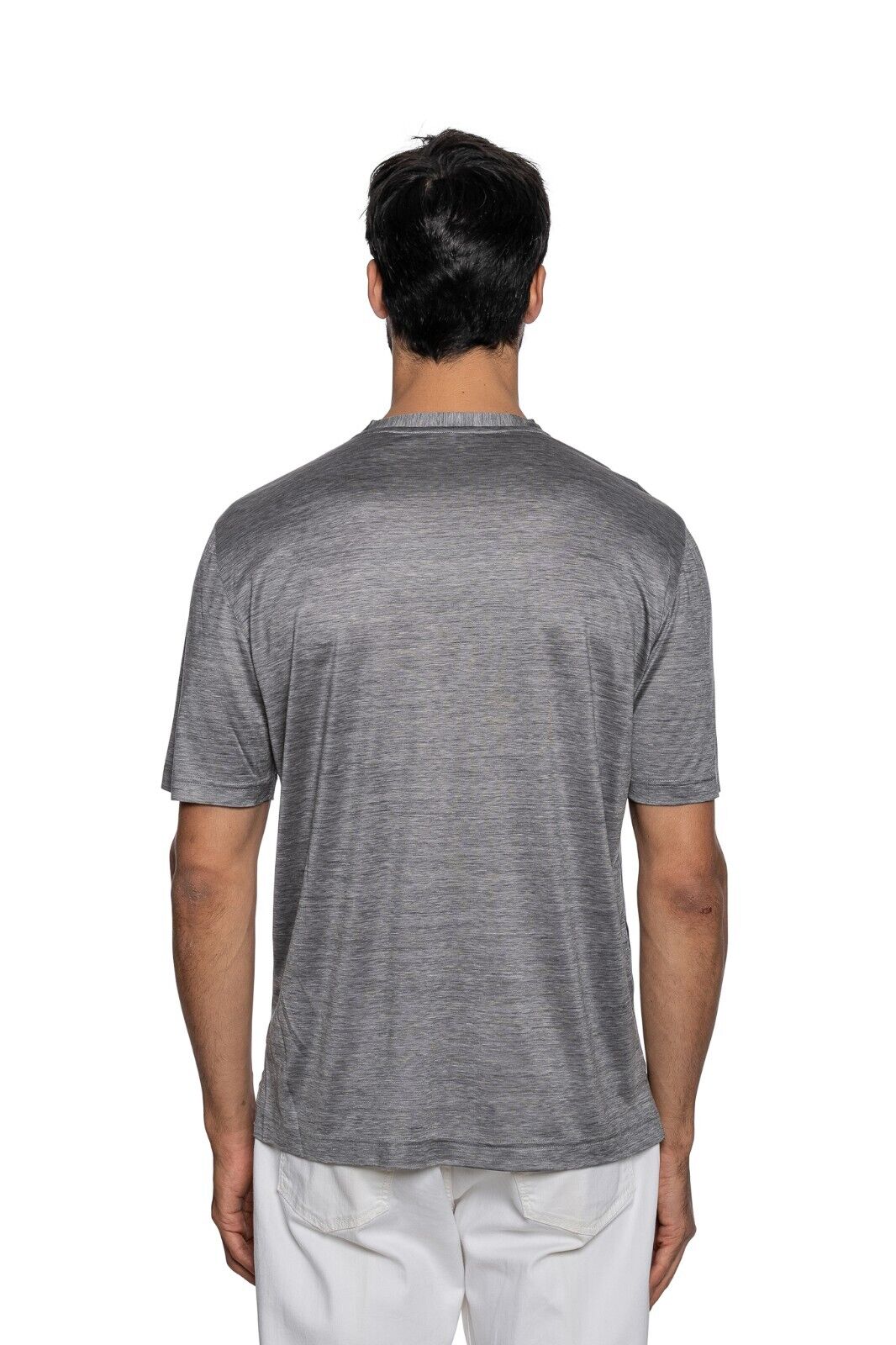 750$ ITALO FERRETTI T-Shirt Gray "VENICE" 100% Silk COMO Size L (2) ZILLI