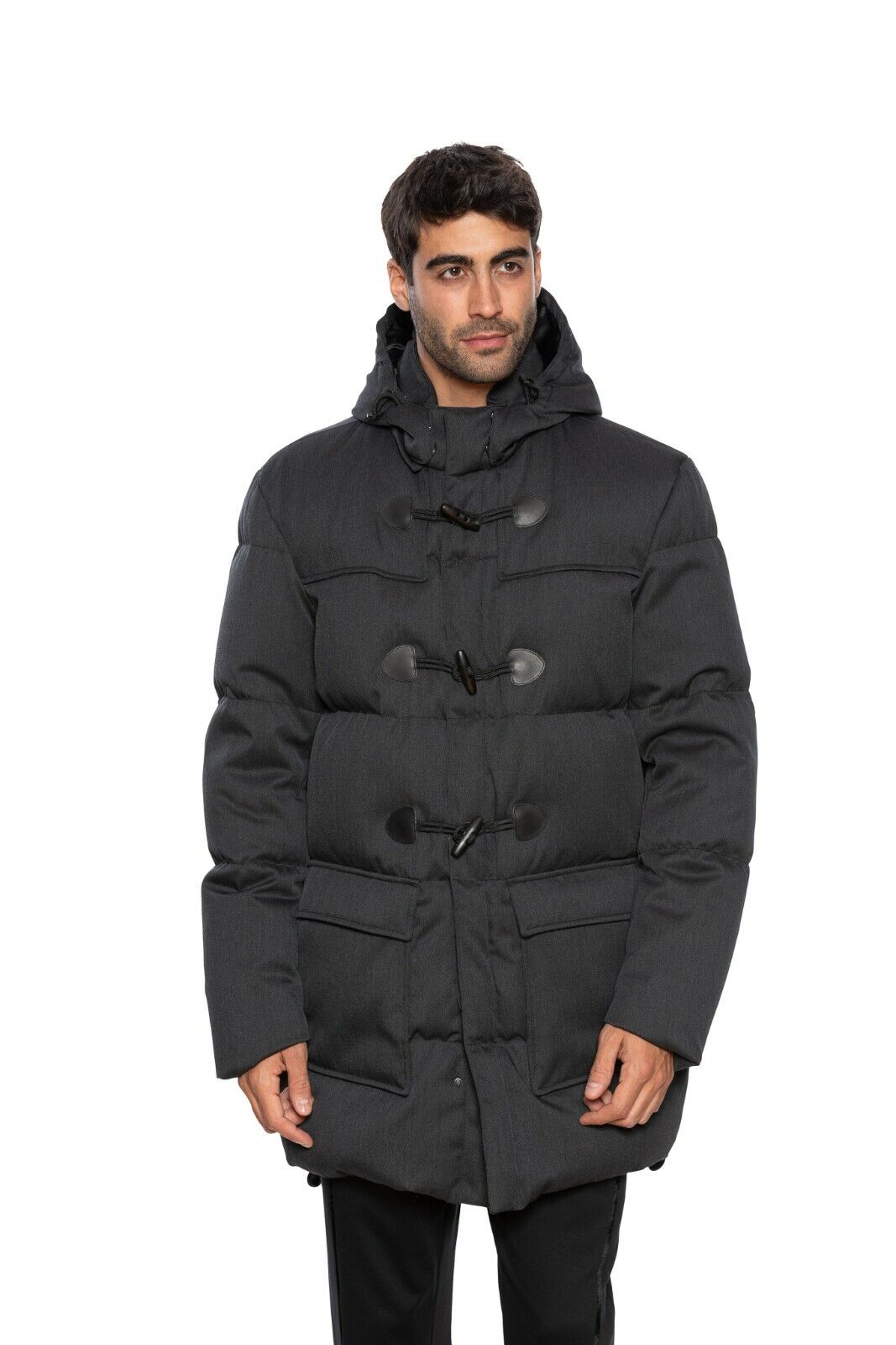 950$ EMPORIO ARMANI Parka Montgomery Wool Coat Puffer Real Down 44 US / 54 EU