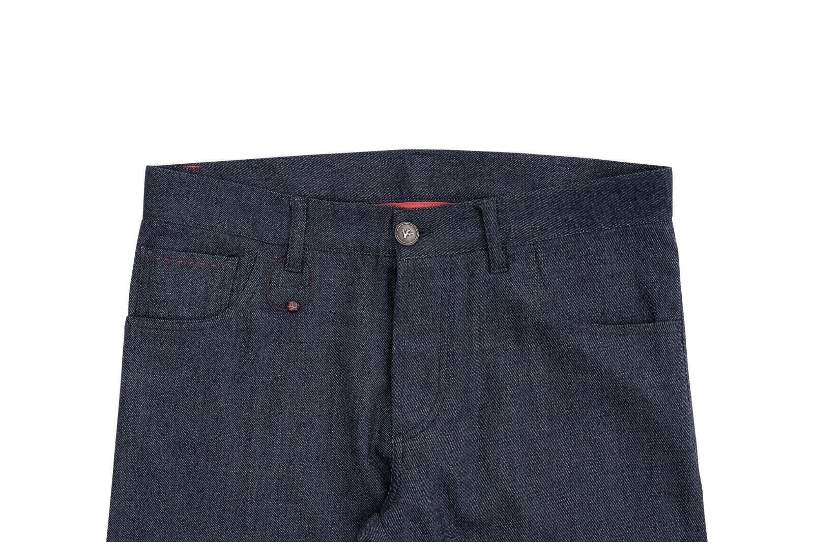 850$ ISAIA NAPOLI Blue 5 Pockets Trouser Pant Soft Wool 32 US / 48 EU
