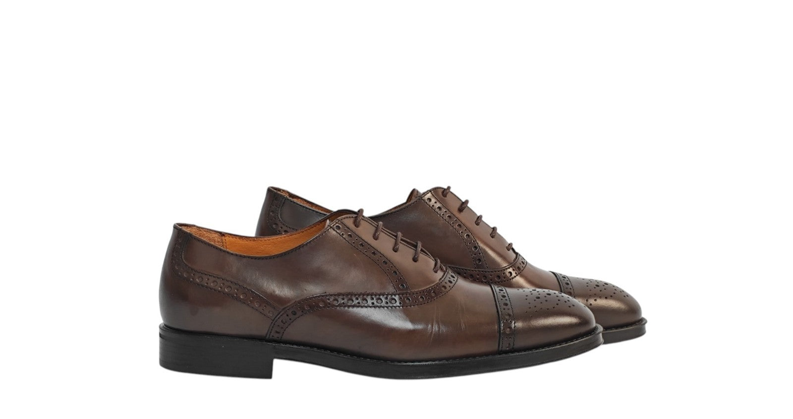 1100$ TESTONI "Salerno" Oxford Shoes Burnished Calf Cigar 7 UK / 8 US / 41 IT