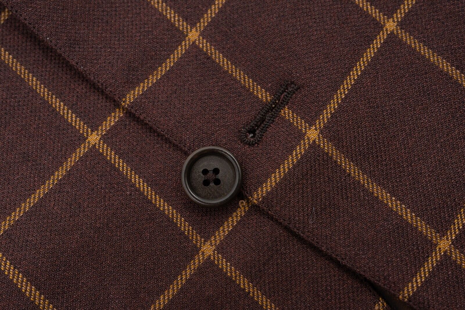 $1500 EIDOS by ISAIA NAPOLI Burgundy Windowpane Jacket Sport Coat Wool / Linen