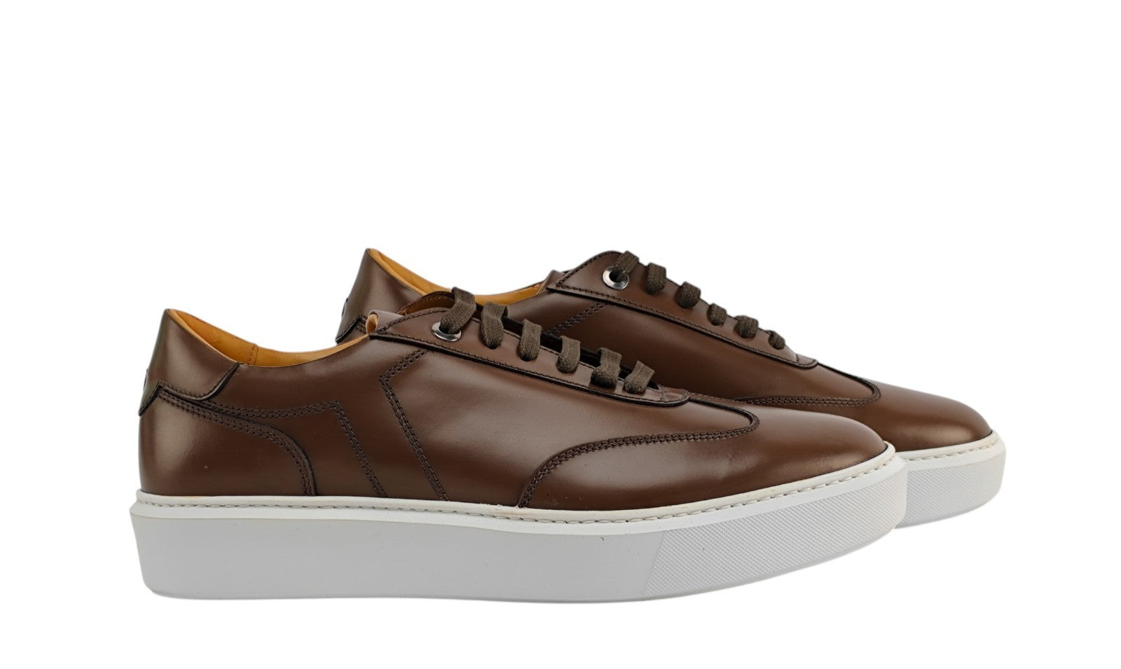 950$ TESTONI "Paestum" Brown Sneaker Burnishe Calf + Suede 8 UK 10 US 42 IT