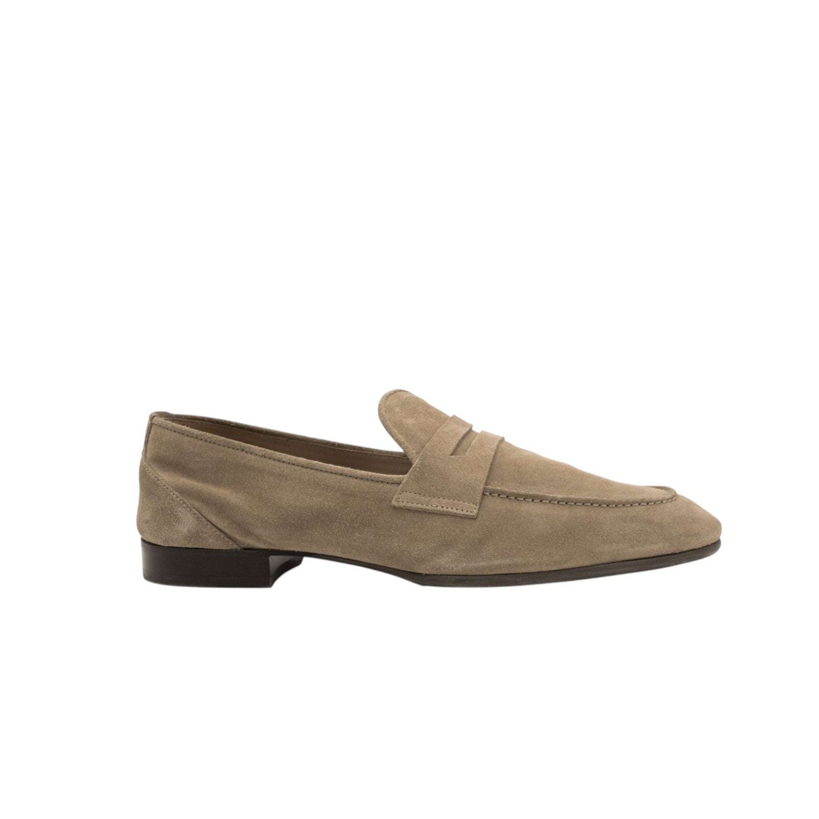 ISAIA NAPOLI Taupe Suede Penny Loafer Leather Sole 9 UK / 10 US / 43 IT