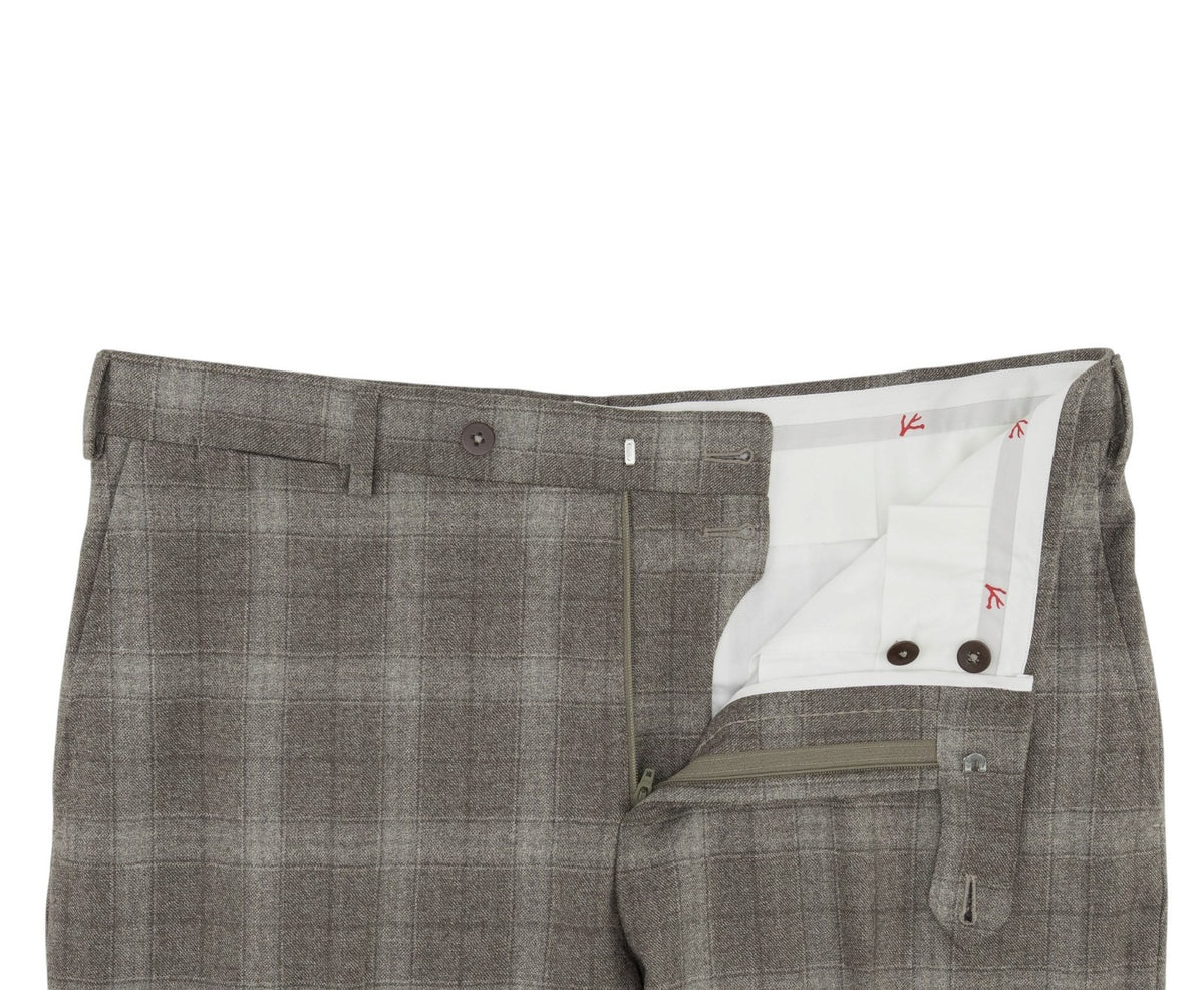 $6600 ISAIA "Gregorio" Black Hand-Sewn Suit Medium Wool Plaids 40 US / 50 EU 7R