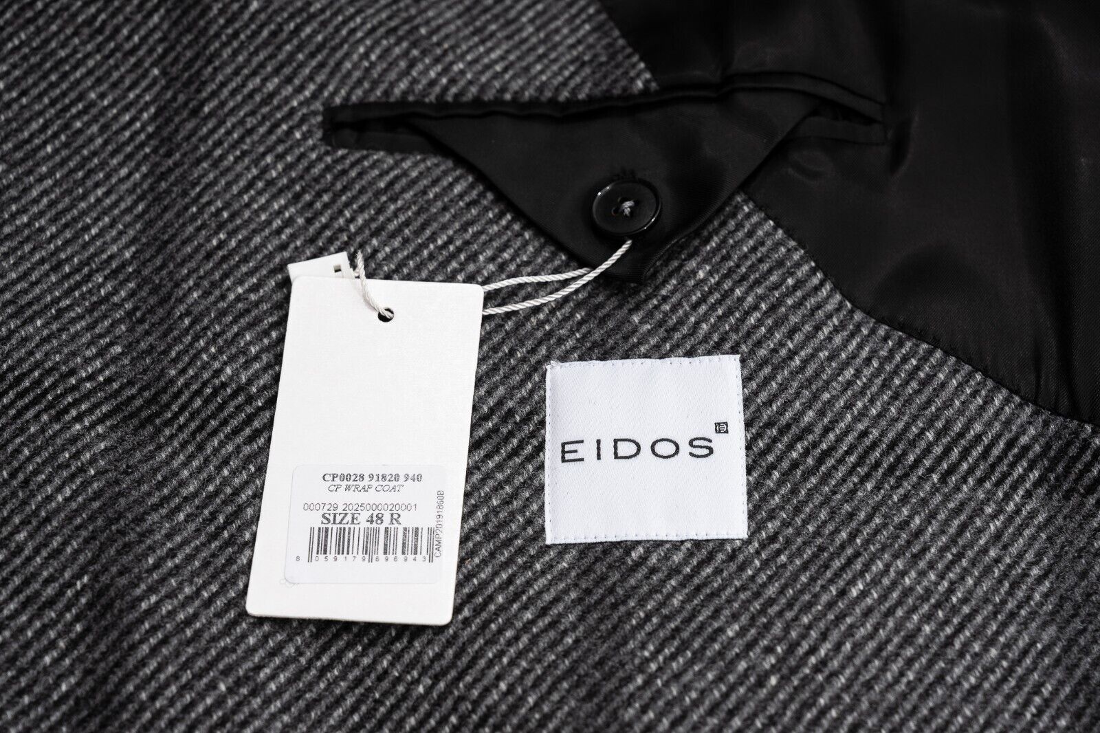 $1800 EIDOS by ISAIA NAPOLI Gray Trench Coat Belted Wool Cashmere 38 US / 48 EU