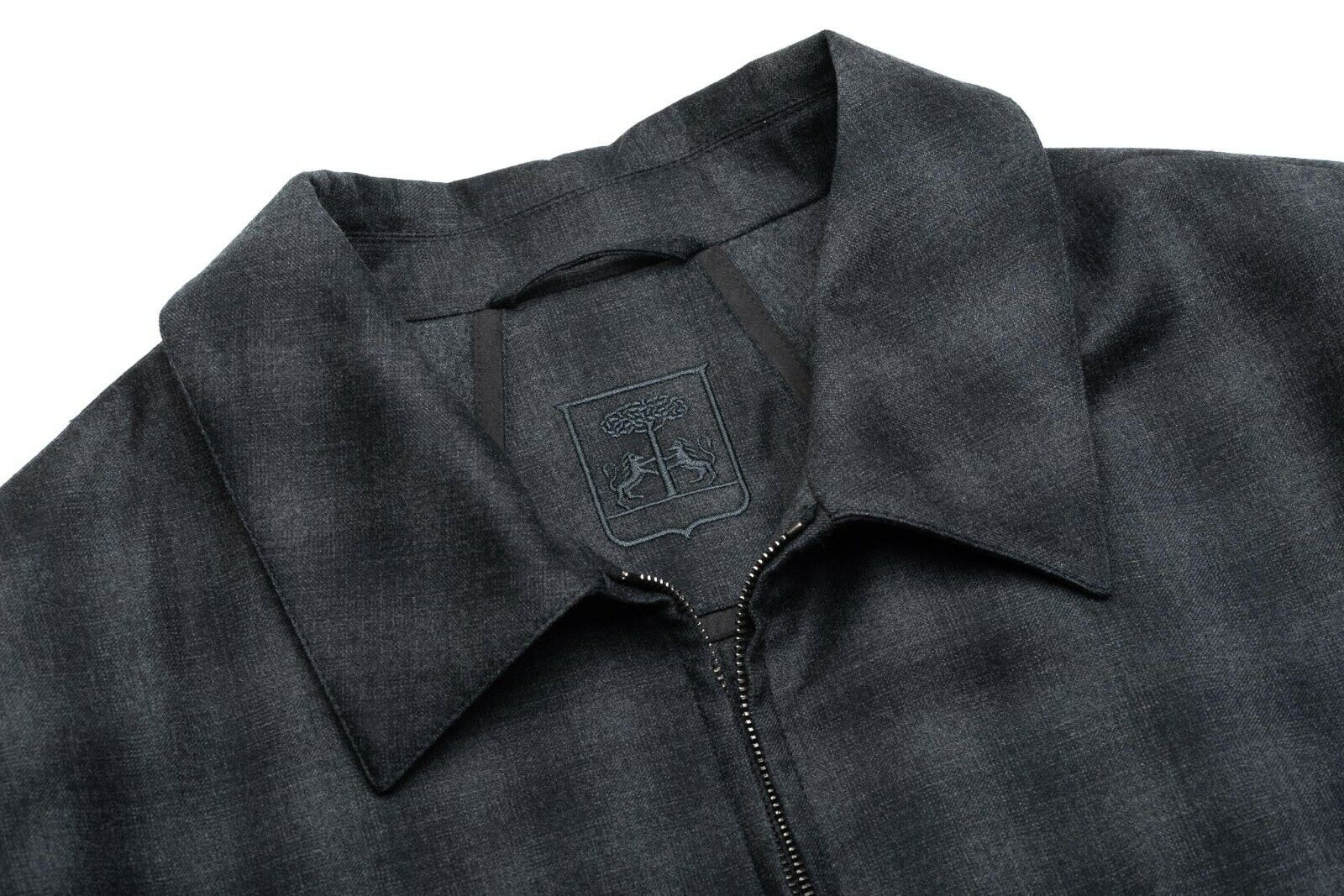 890$ CORNELIANI Coat Jacket Blouson Outwear Gray Pure Wool Padded 40 US / 50 EU