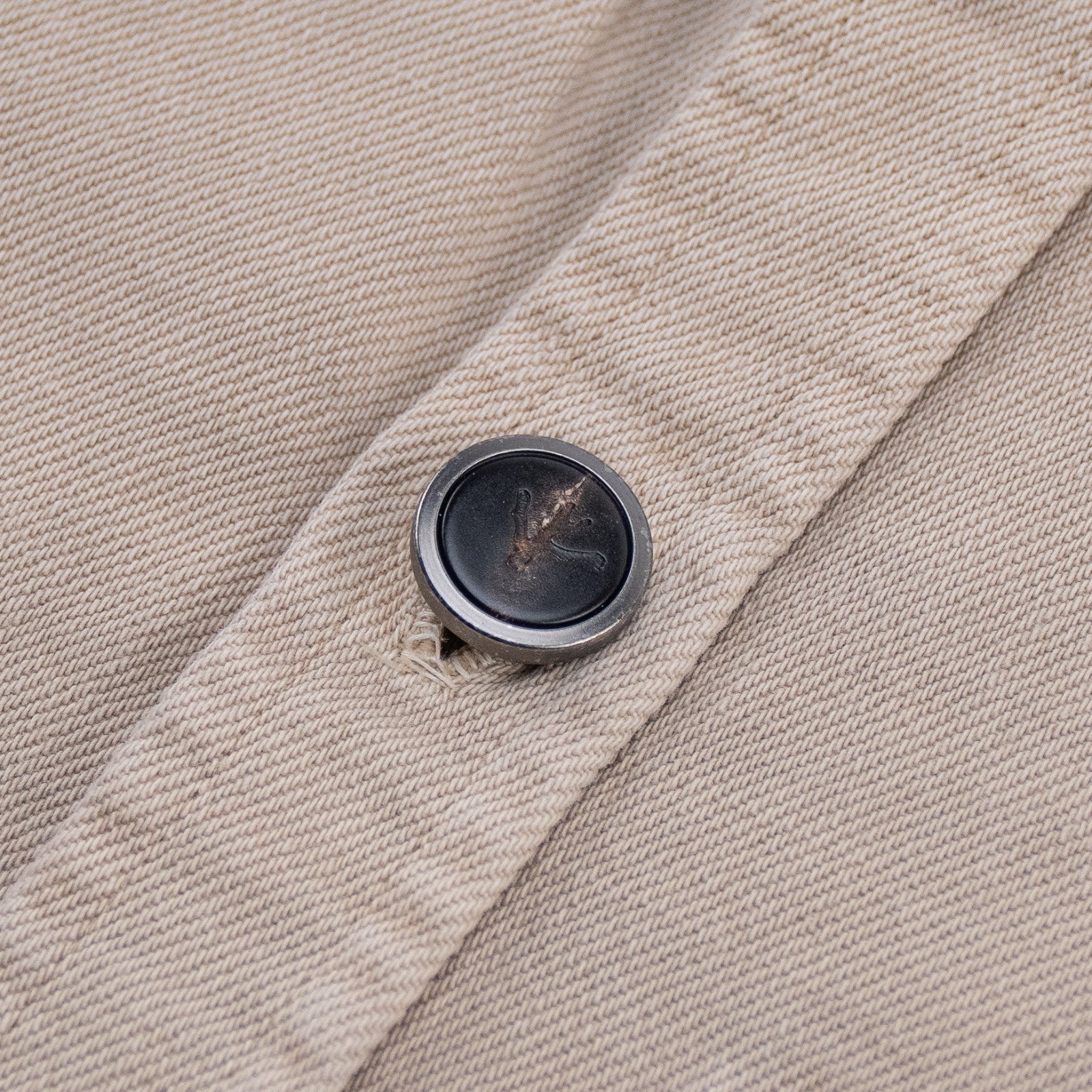 $1650 ISAIA NAPOLI Washed Sand / Beige Overshirt Jacket Denim Cotton
