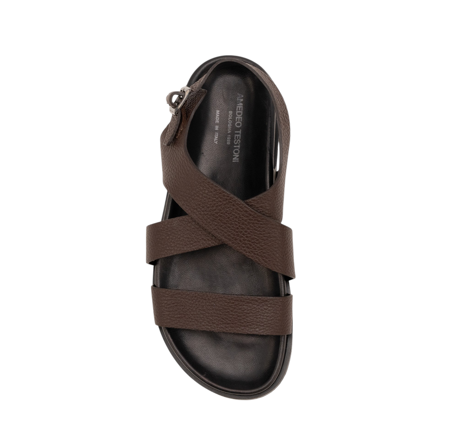 650$ TESTONI Filicudi Sandal Deer Cigar + Dark Metal 8 UK - 9 US - 42 IT