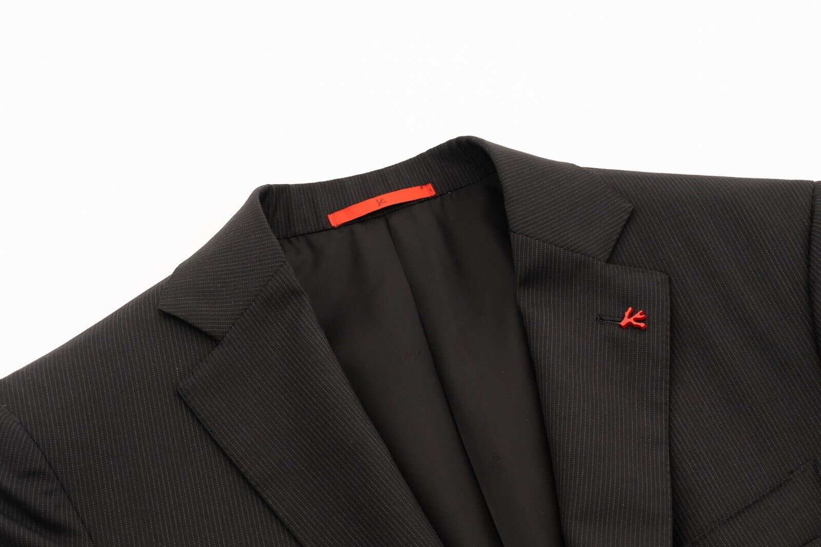 $4500 ISAIA NAPOLI Black Striped Jacket Sport Coat Wool 130's 36 US / 46 EU 7R