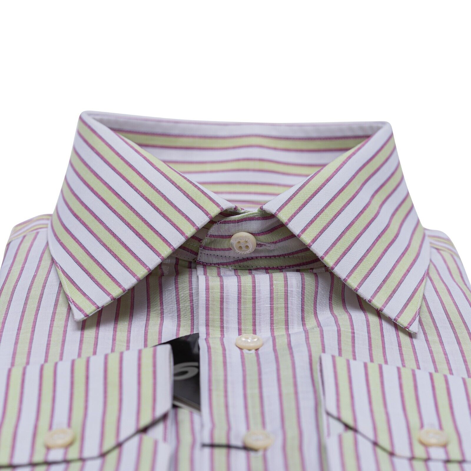 690$ ITALIAN LUXURY GERLIN Shirt Striped Linen & Cotton 16 - 41 4G ZILLI