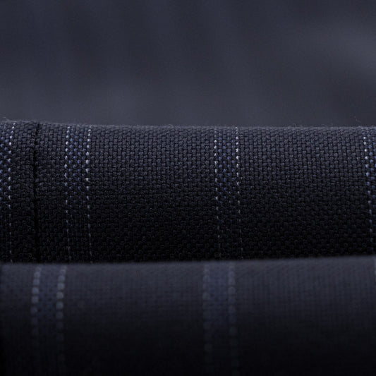 $6850 ISAIA NAPOLI "Capri" Dark Blue Suit Hand-Sewn Fine Wool Striped