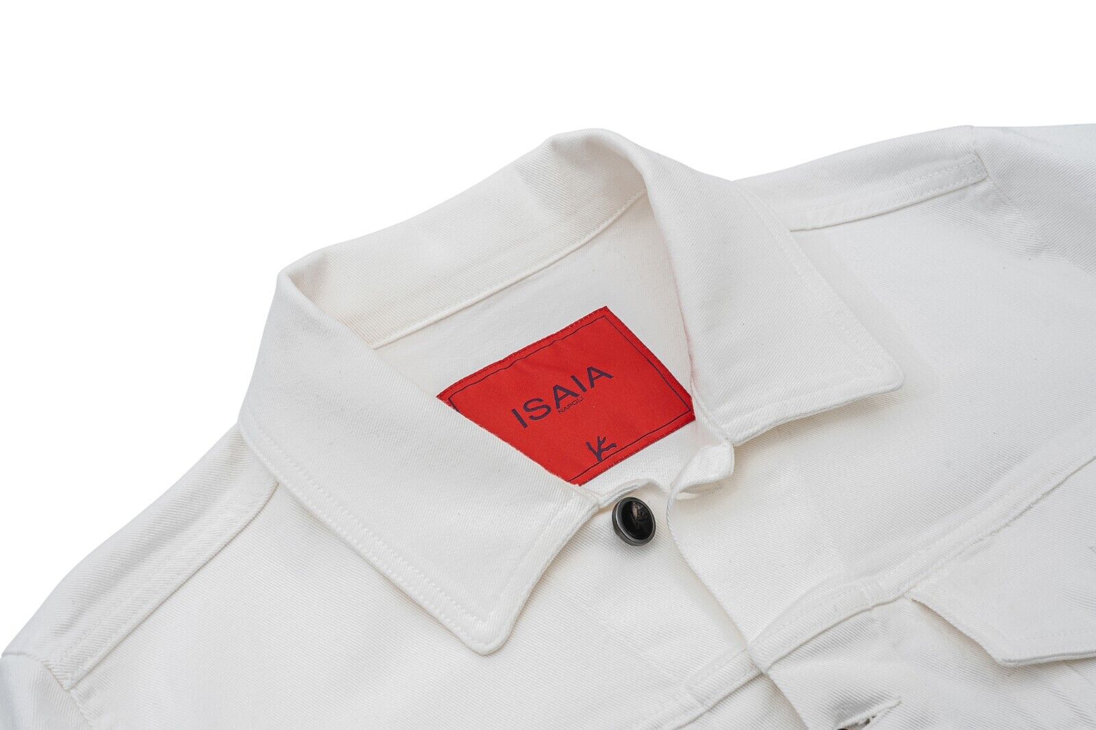 1200$ ISAIA NAPOLI White Trucker Denim Japan Jacket Coat 100% Cotton