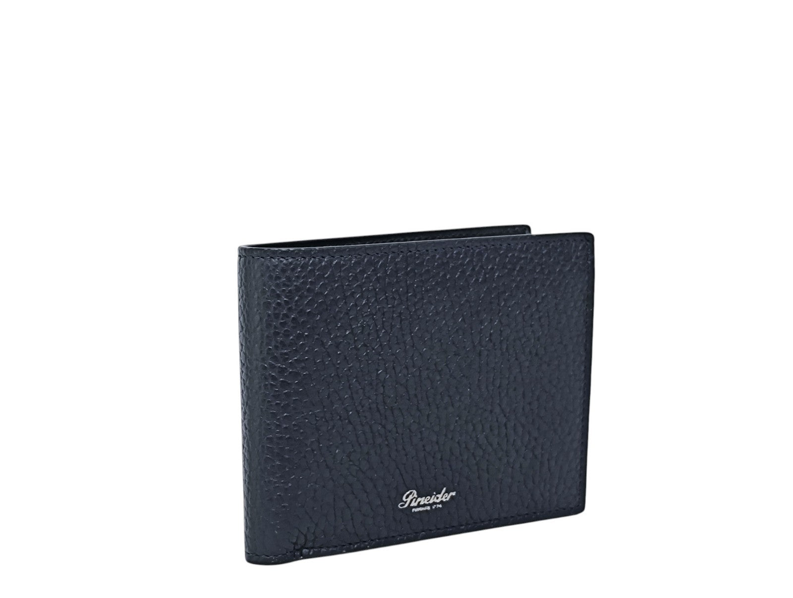 420$ PINEIDER FIRENZE 1774 "Bottolato" Bifold Wallet Grain Calf Blue