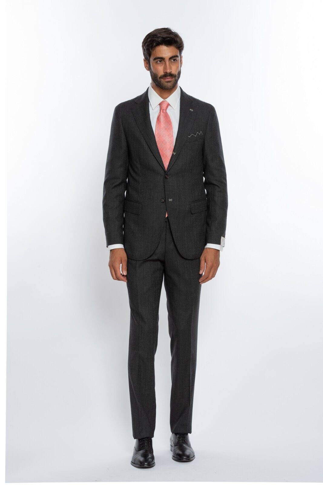 $2950 LUIGI BORRELLI NAPOLI Hand-Sewn Dark Gray Suit Virgin Wool Slim Fit (2)