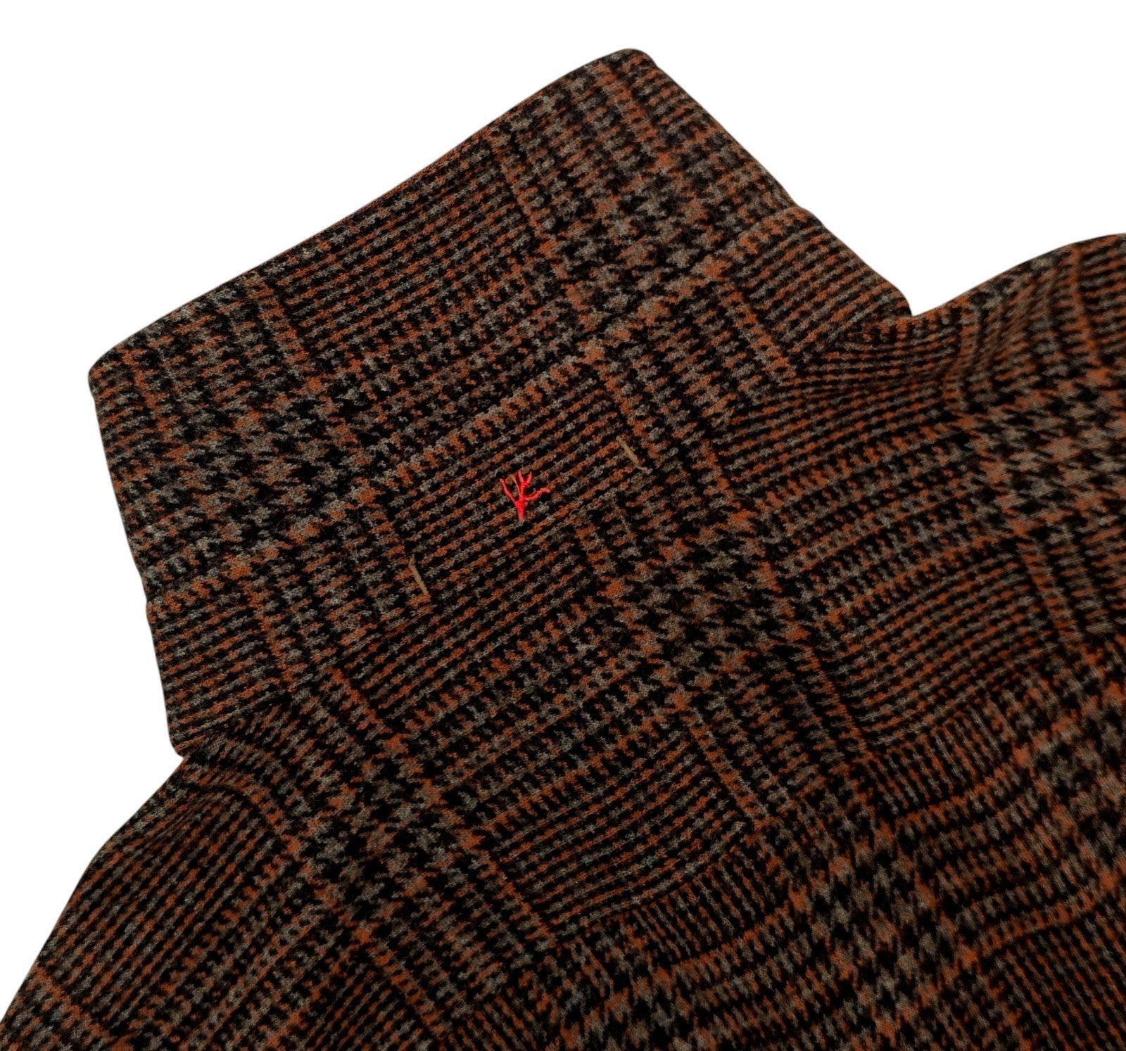 $1850 ISAIA NAPOLI Brown Hand-Sewn Overshirt Jacket Plaid Flannel Wool Size XXL