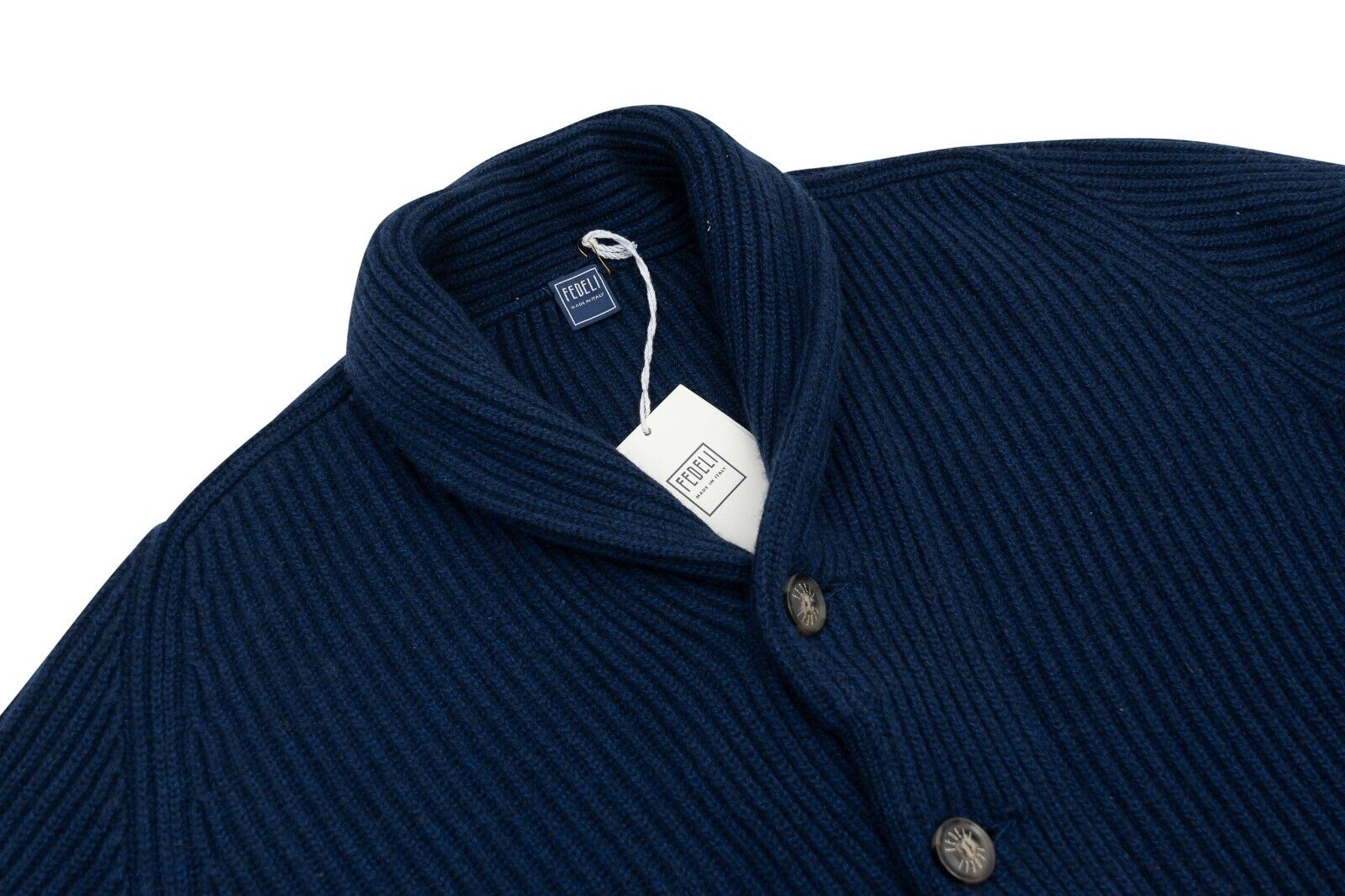 $2600 FEDELI CASHMERE "Terminillo" Blue Cardigan 100% Cashmere 40 US / 50 EU
