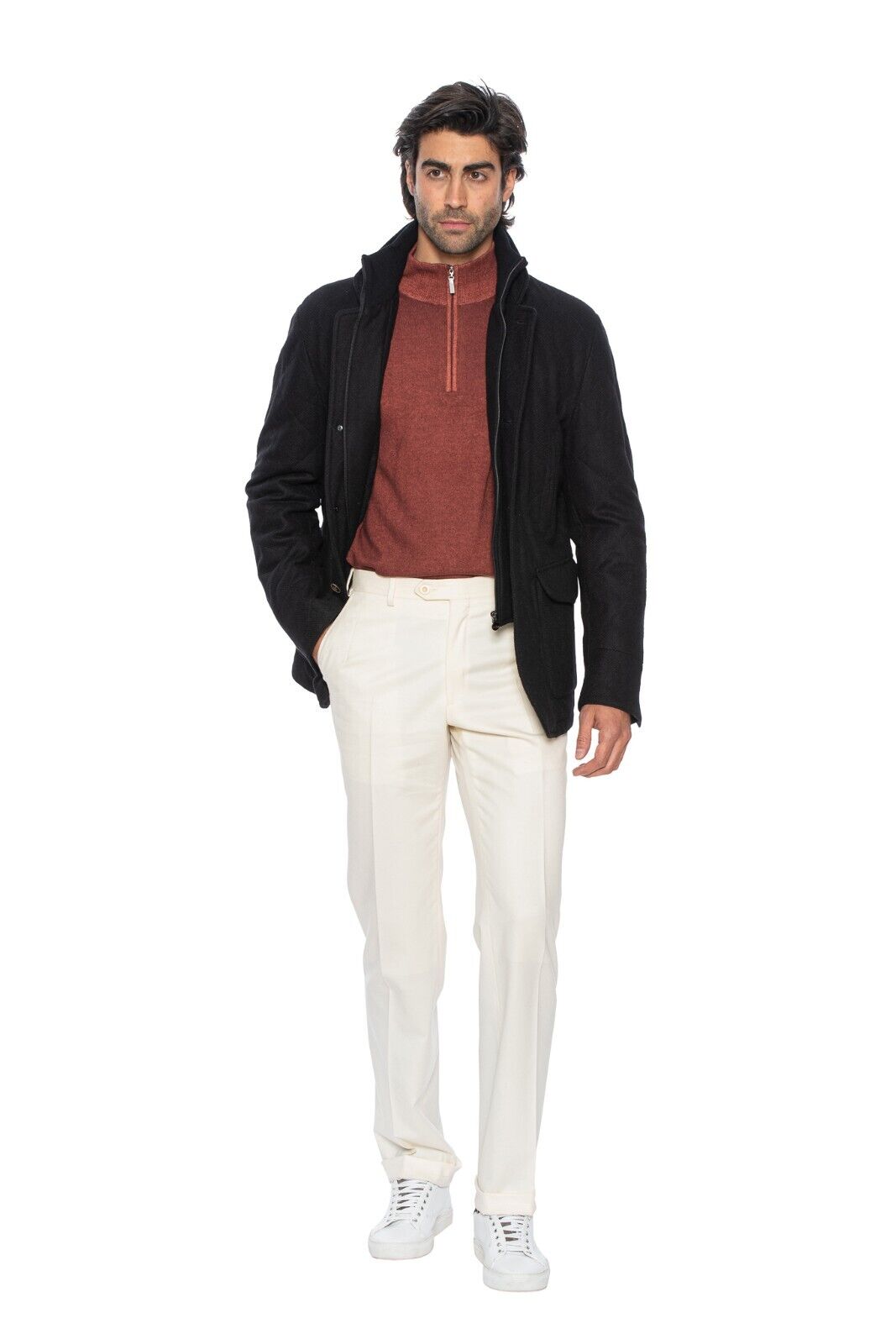 $6000 HETTABRETZ Coat Jacket With Bib Camel Hair / Lambskin / Wool 40 US / 50 EU