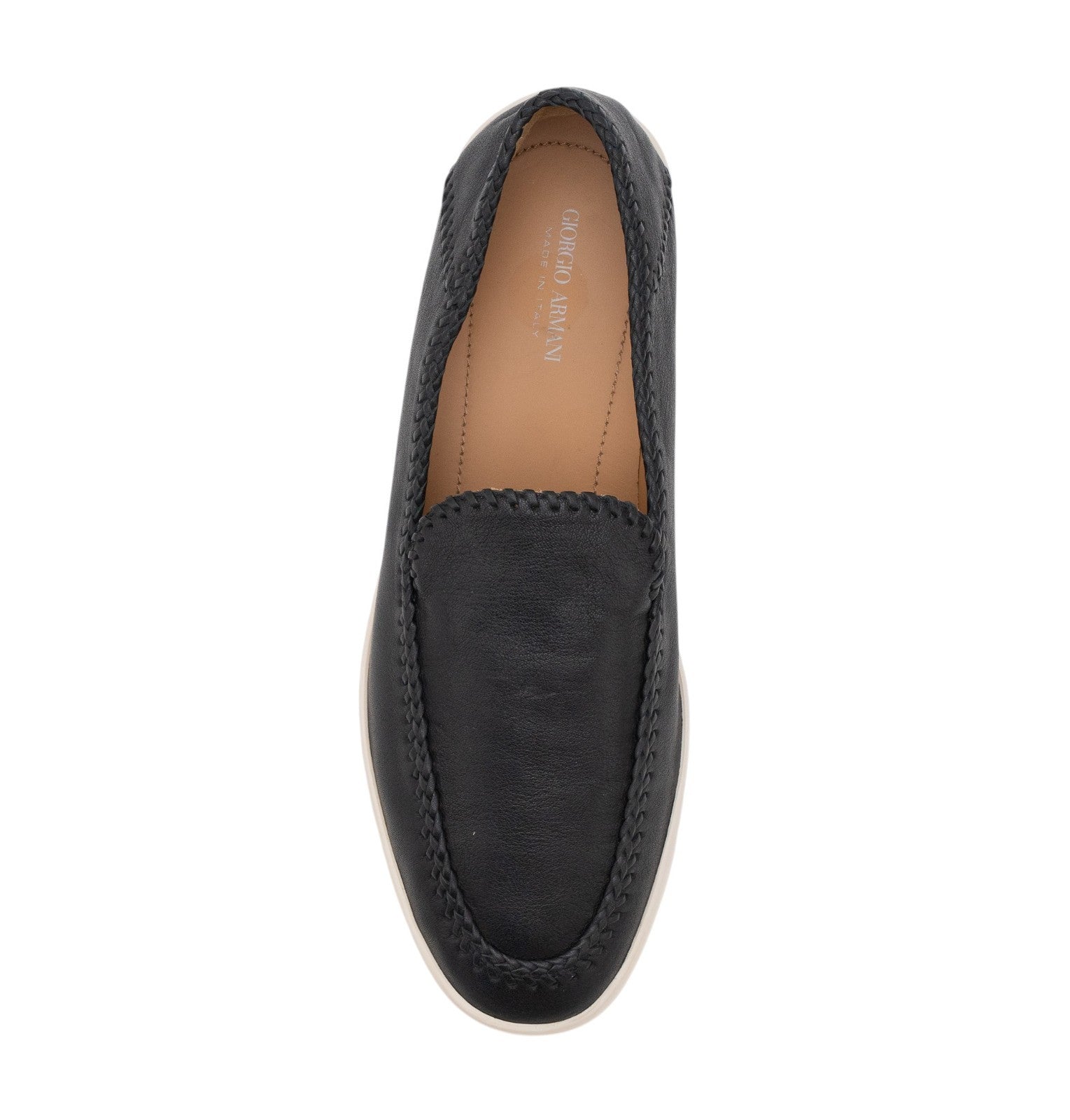 900$ GIORGIO ARMANI Shoes Slip on Sneakers Black Leather 10 UK / 11 US / 44 IT