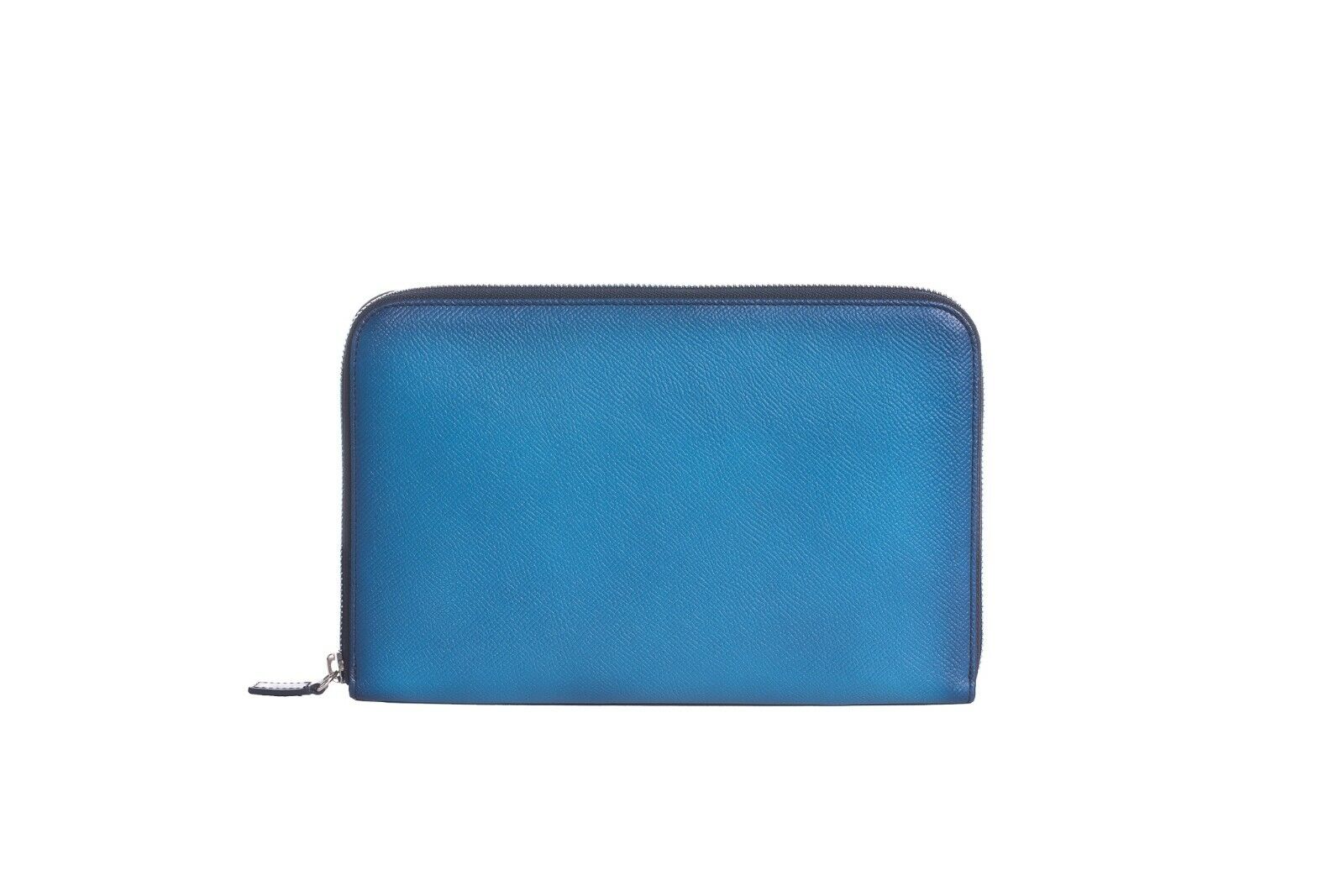 ARALDI MILANO 1930 Blue TAMPONATO Leather Clutch Bag Travel Wallet Handbag