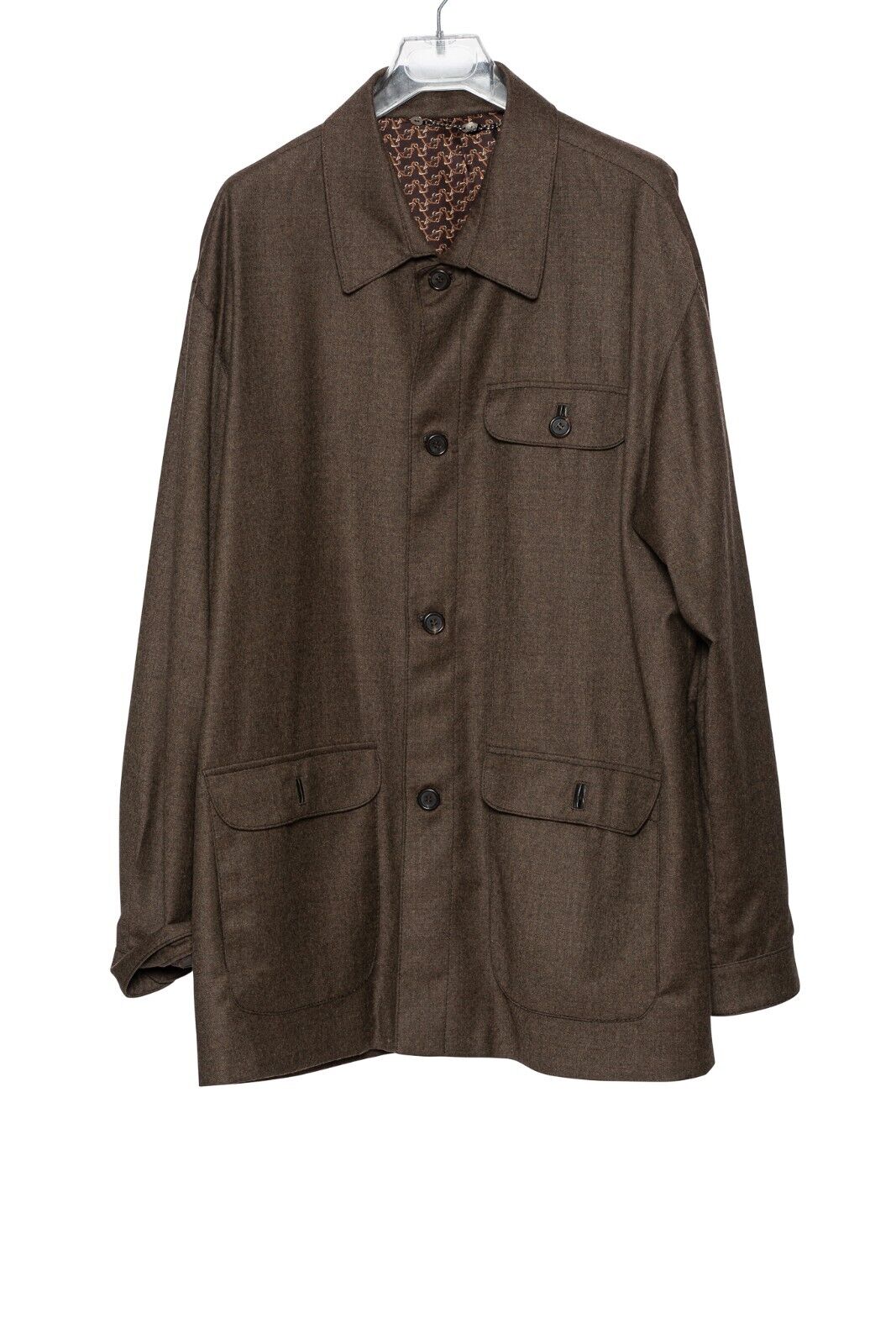 $4200 HETTABRETZ Field Jacket 100% Cashmere Fleece Leather Details 42 US / 52 EU