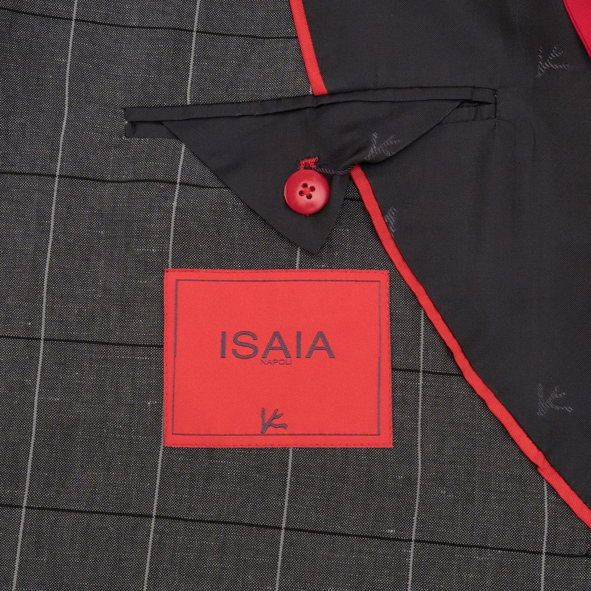 $6400 ISAIA NAPOLI "Domenico" Gray Hand-Sewn Suit Wool - Linen 42 US / 52 EU 7R