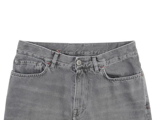 795$ ISAIA NAPOLI "Chiaia" Gray Denim Jeans 5 Pocket Pant Cotton 32 US / 48 EU