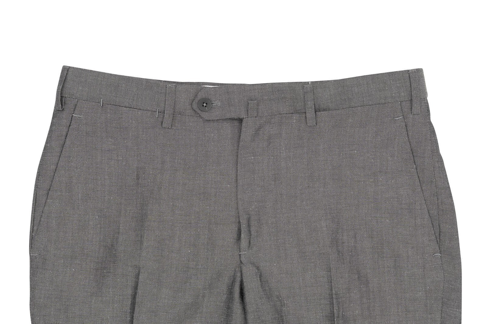 $5800 ISAIA NAPOLI Gray Hand-Sewn Suit Wool & Linen 38 US / 48 EU 8R