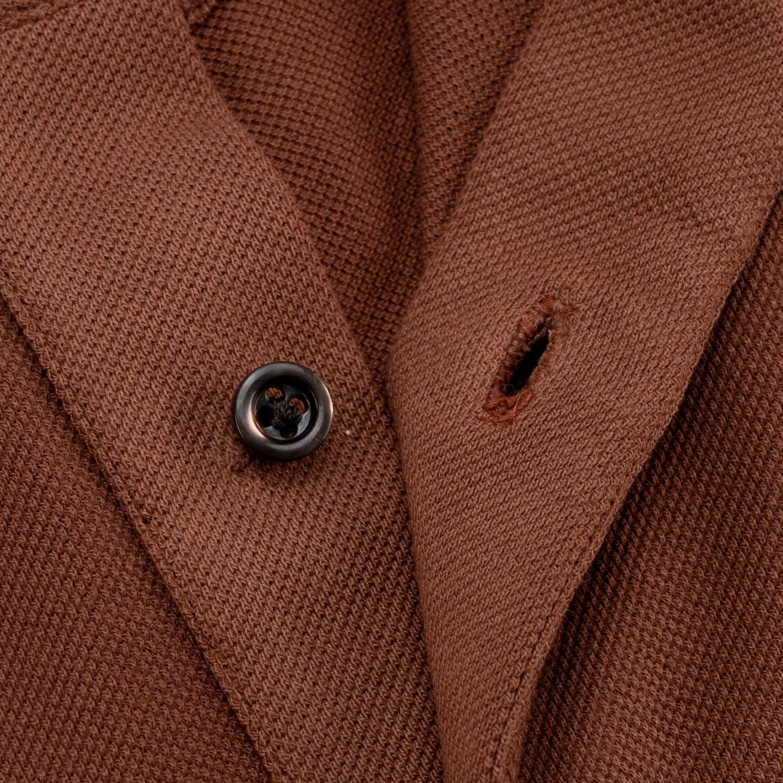 575$ ISAIA NAPOLI Garment Dyed Cotton Piquet Short Sleeve Polo Brown Size M