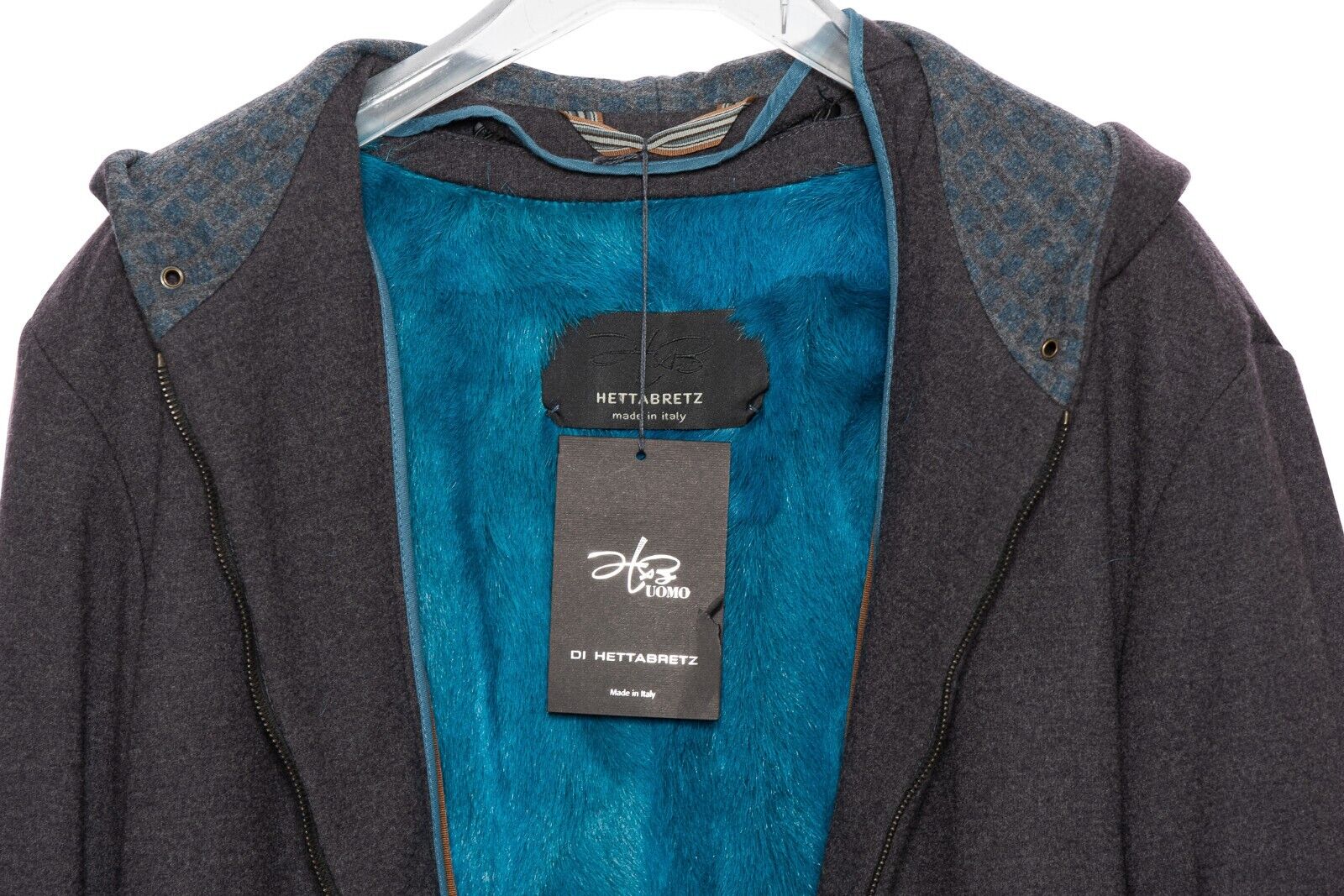 $6800 HETTABRETZ Bomber Coat Wool Cashmere Removable Kidskin Fur 40 US / 50 EU
