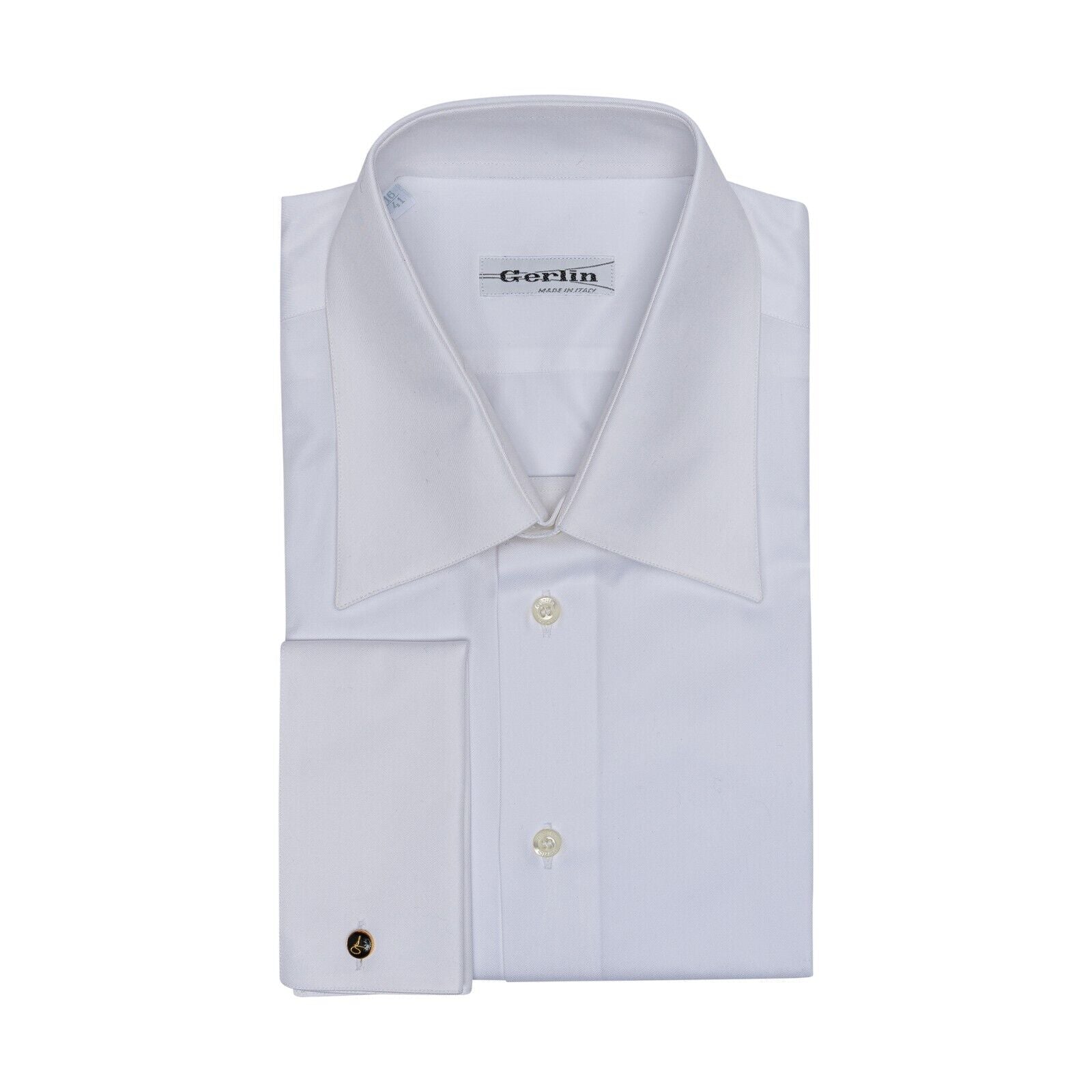 690$ LUXURY GERLIN Shirt White ALUMO Cotton  2O ZILLI