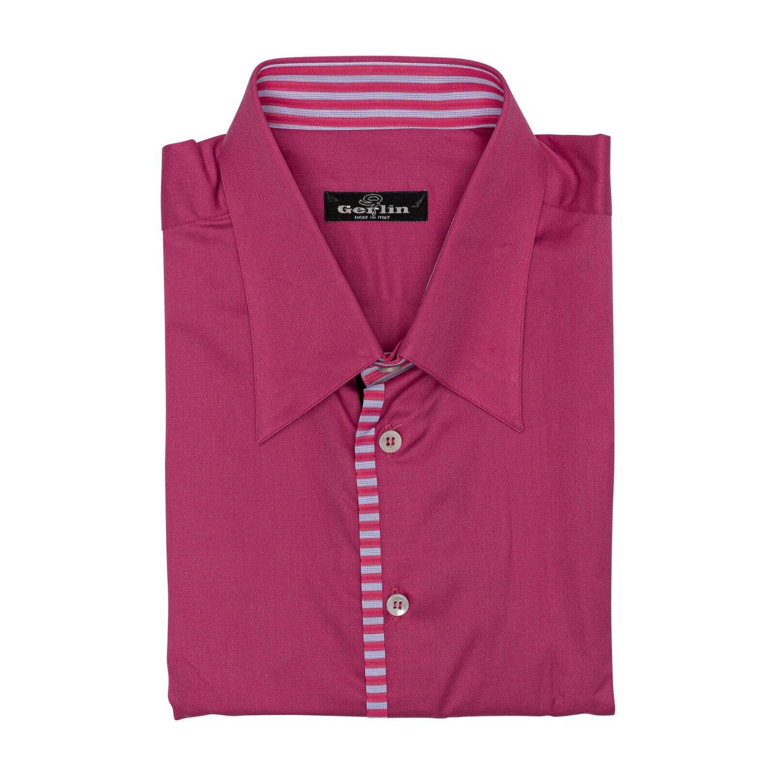 690$ ITALIAN LUXURY GERLIN Shirt Fucsia Alumo Cotton 1D ZILLI