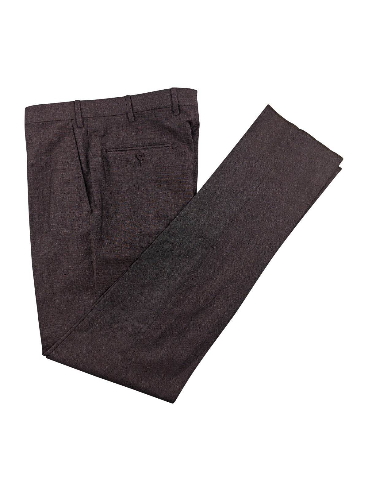 $4800 ISAIA NAPOLI Brown Magenta Hand-Sewn Suit Wool & Linen 40 US / 50 EU 8R