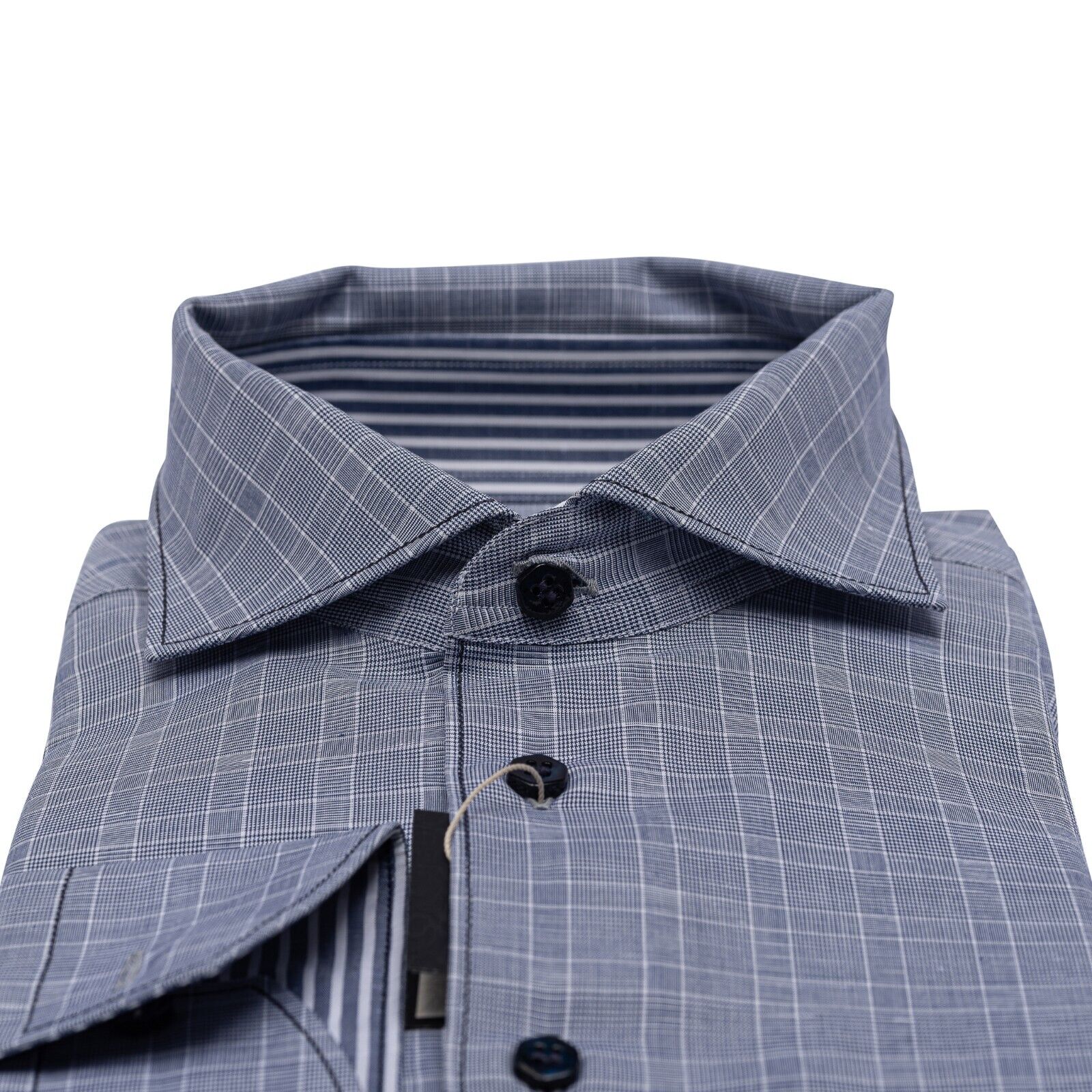 690$ LUXURY GERLIN Shirt Checks Blue T.MASON Cotton 16 - 41 4H ZILLI