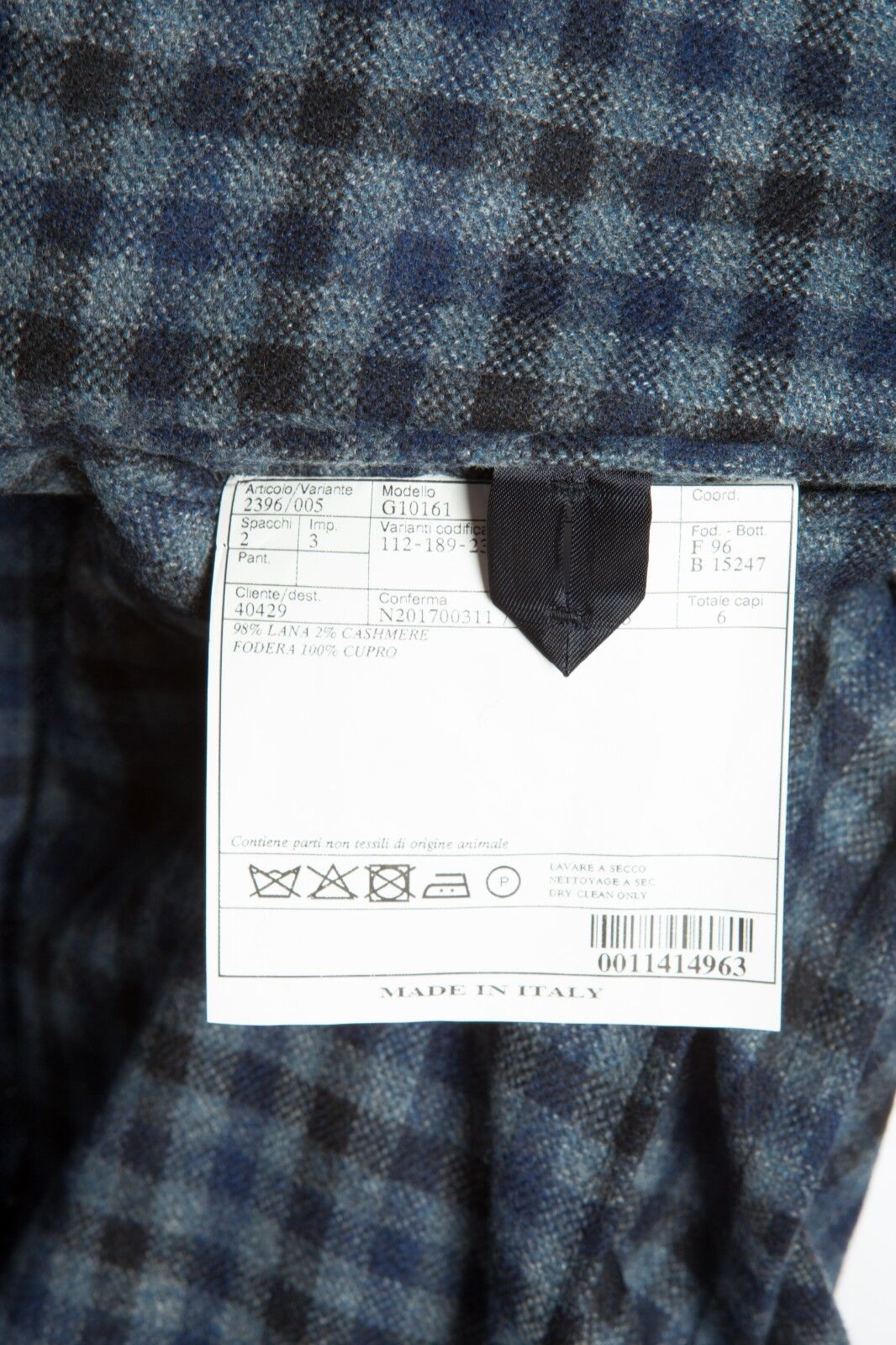 $2025 BELVEST Blue Wool Cashmere Check Jacket 40 US / 50 EU Drop 6R F/W 2018