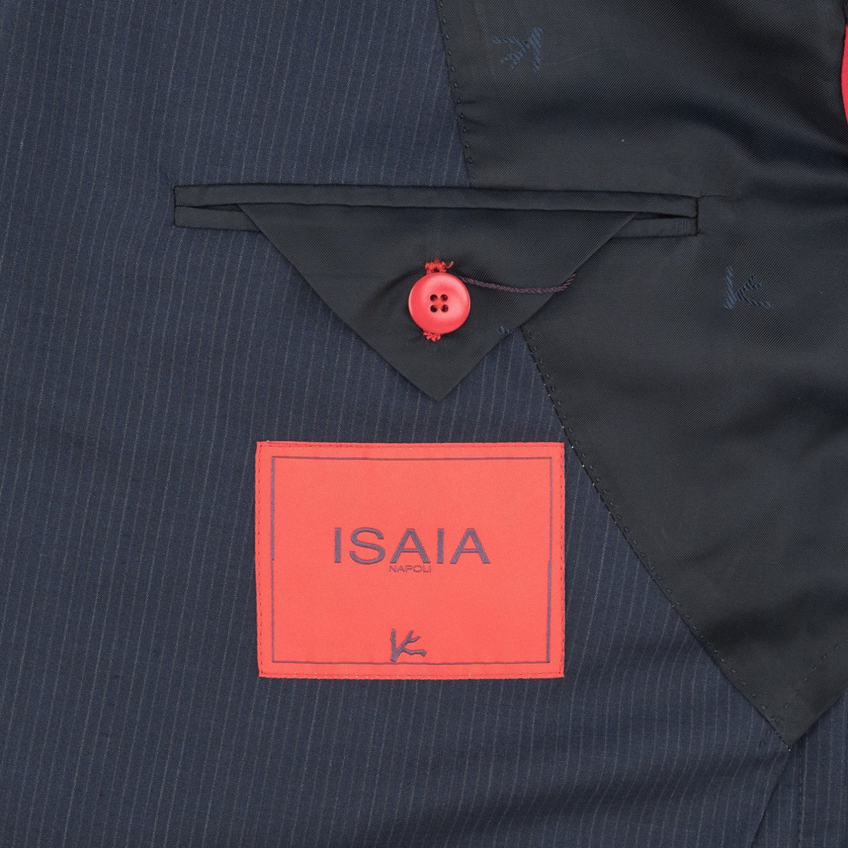 $6850 ISAIA NAPOLI "Capri" Blue Suit Extrafine Wool / Silk 46 US / 56 EU 7R