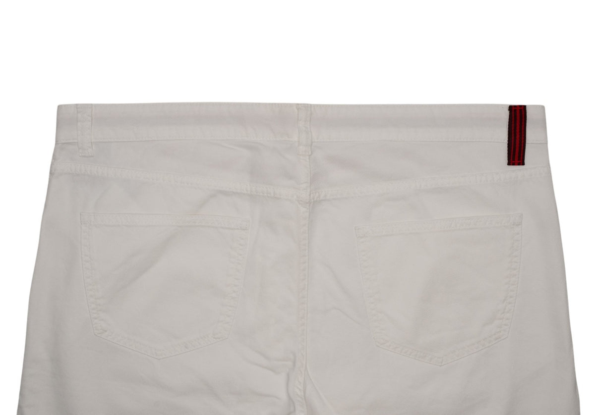695$ ISAIA NAPOLI White 5 Pockets Jeans Denim Pant Cotton Slim Fit
