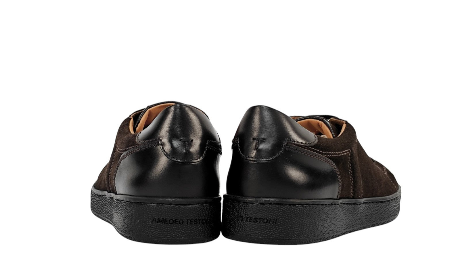 900$ TESTONI "Nola" Brown Sneaker Plain Calf + Suede 8 UK / 9 US / 42 IT