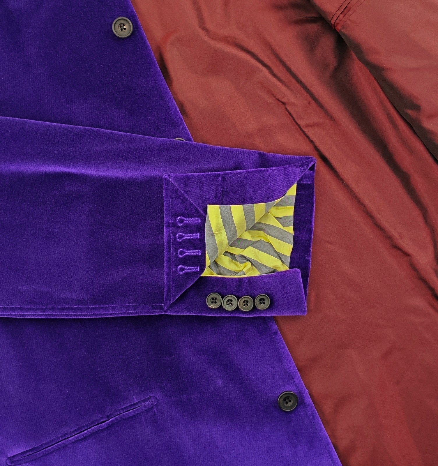 $1960 RUBINACCI NAPOLI "Vienna" Violet Guru Jacket Velvet Cotton 48 US / 58 EU
